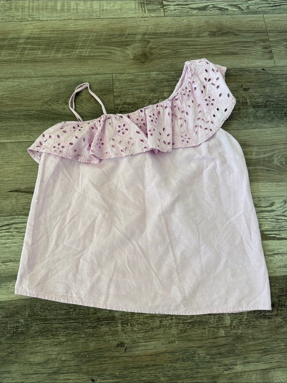 Old Navy One-Shoulder Ruffle Eyelet Women's Top